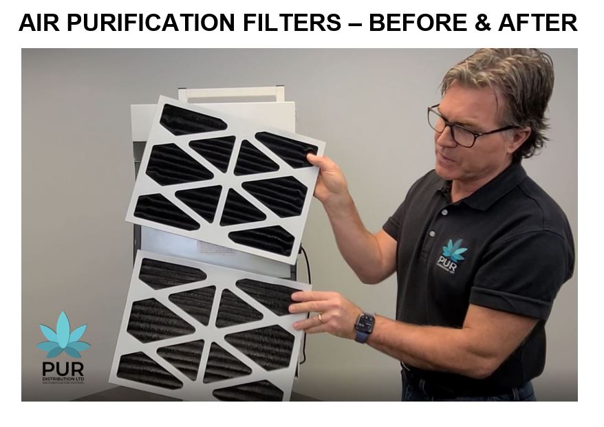 Pur Carbon Air filters before and after