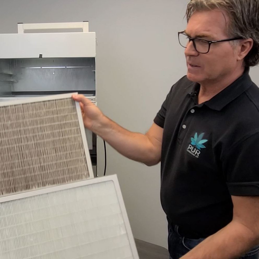 HEPA filters before and after